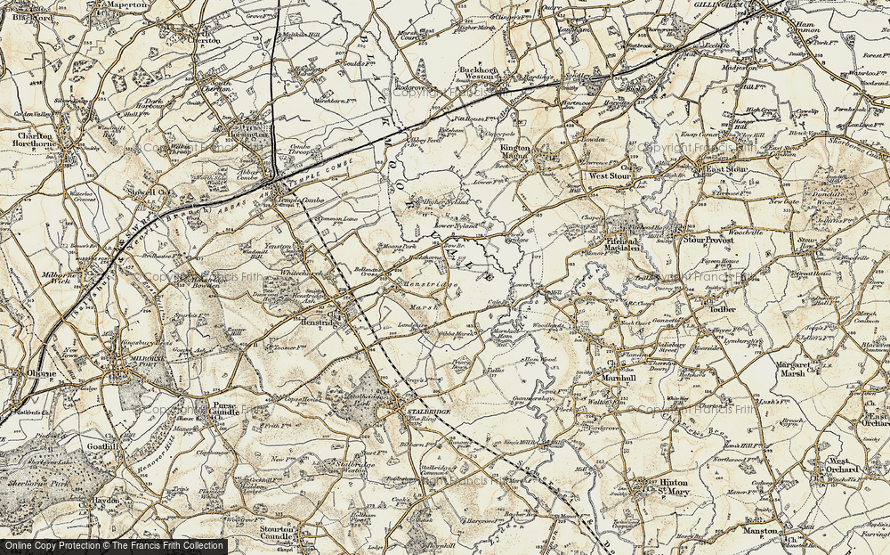 Old Map of Henstridge Marsh, 1897-1909 in 1897-1909