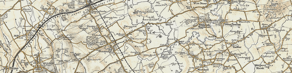 Old map of Henstridge Marsh in 1897-1909