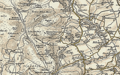 Old map of Henwood in 1900