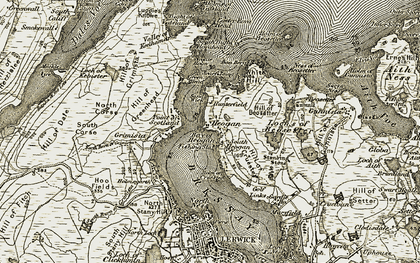 Old map of Bay of Heogan in 1911-1912