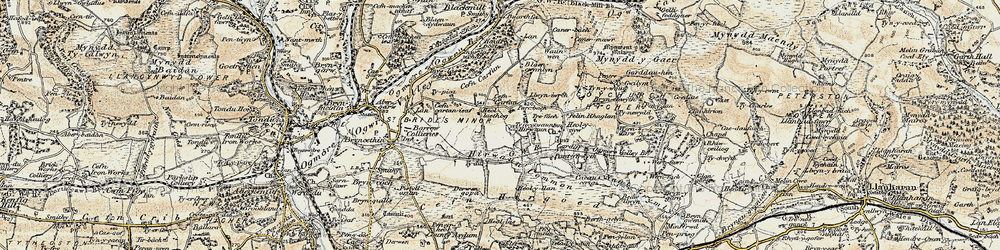 Old map of Heol-laethog in 1899-1900