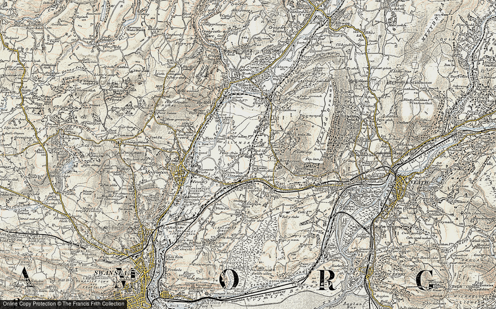 Old Map of Heol Las, 1900-1901 in 1900-1901