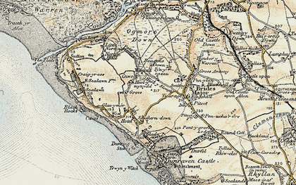 Old map of Heol-y-mynydd in 1900-1901