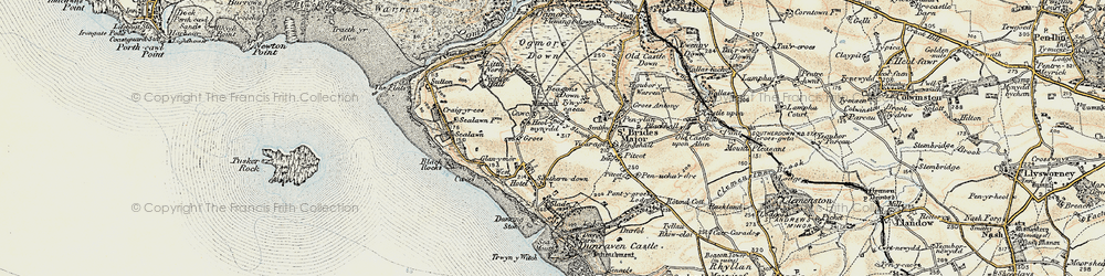 Old map of Heol-y-mynydd in 1900-1901