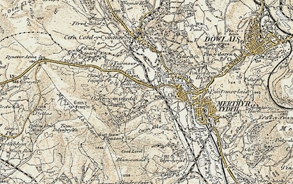 Old map of Heolgerrig in 1900