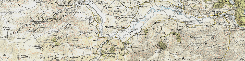 Old map of Wreighill in 1901-1903