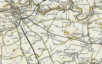 Old map of Hepscott in 1901-1903