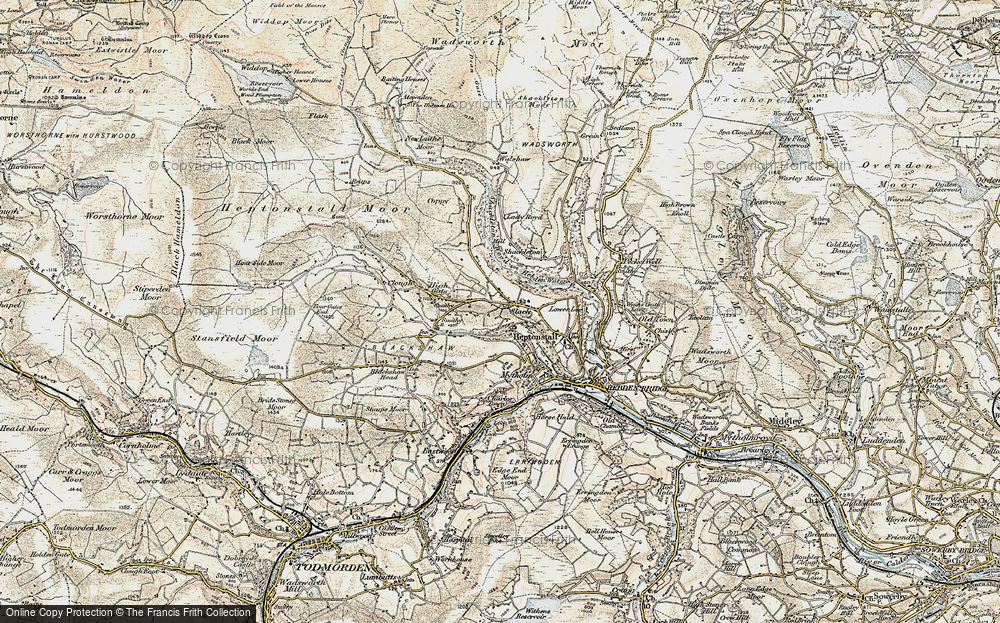 Old Map of Heptonstall, 1903 in 1903