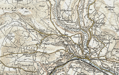 Old map of Heptonstall in 1903