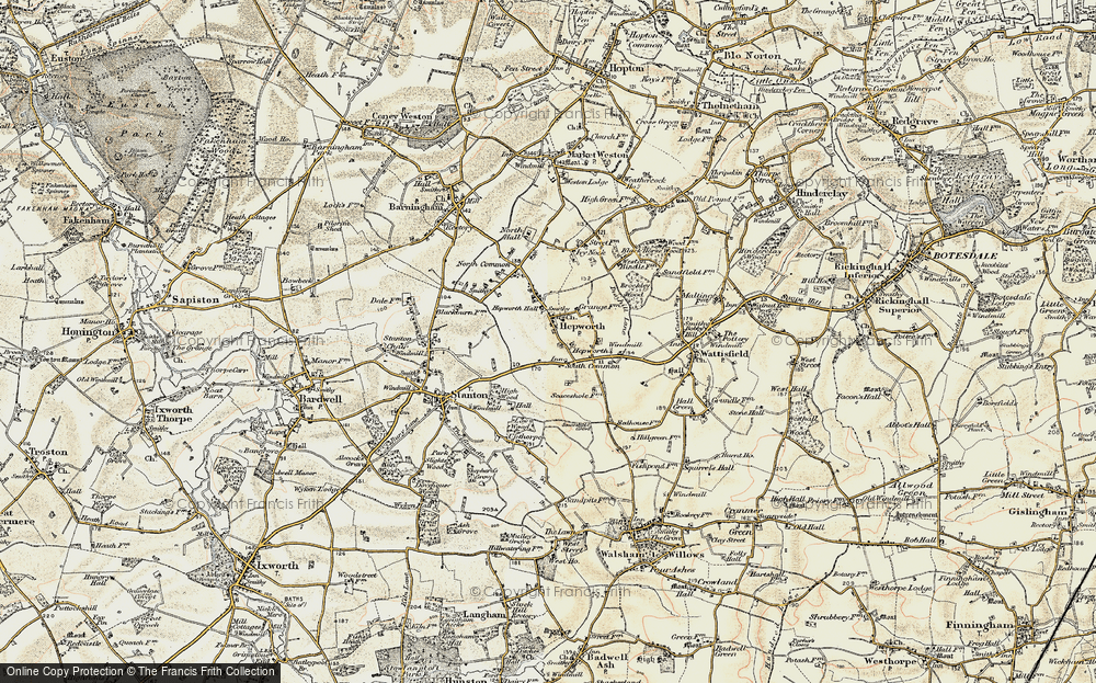 Old Map of Hepworth, 1901 in 1901