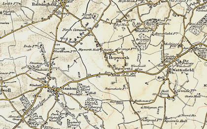 Old map of Hepworth in 1901