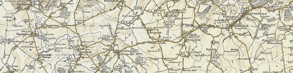 Old map of Hepworth in 1901