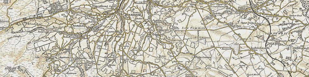 Old map of Hepworth in 1903