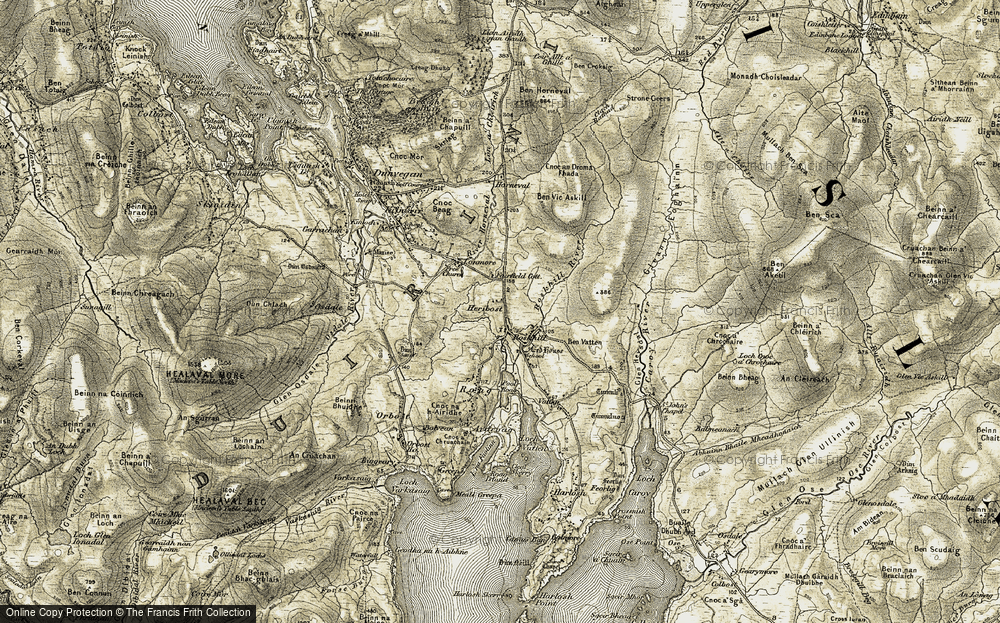 Old Map of Heribost, 1908-1911 in 1908-1911