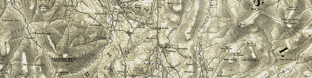 Old map of Heribost in 1908-1911