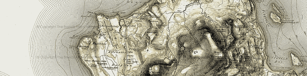 Old map of Heribusta in 1908-1909