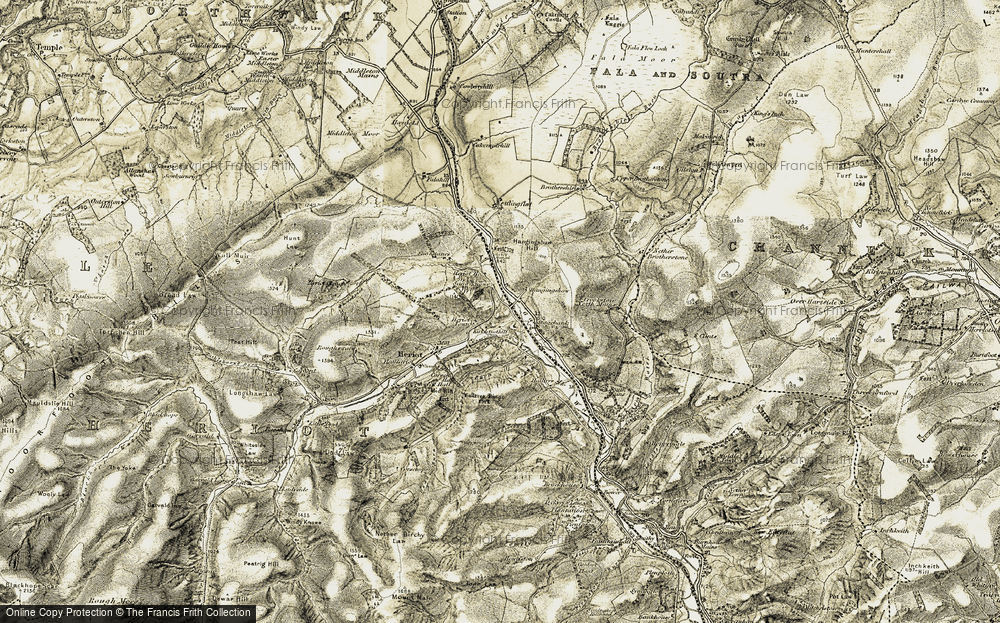Old Map of Historic Map covering Brockhouse Burn in 1903-1904