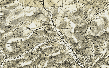 Old map of Borthwick Hall in 1903-1904