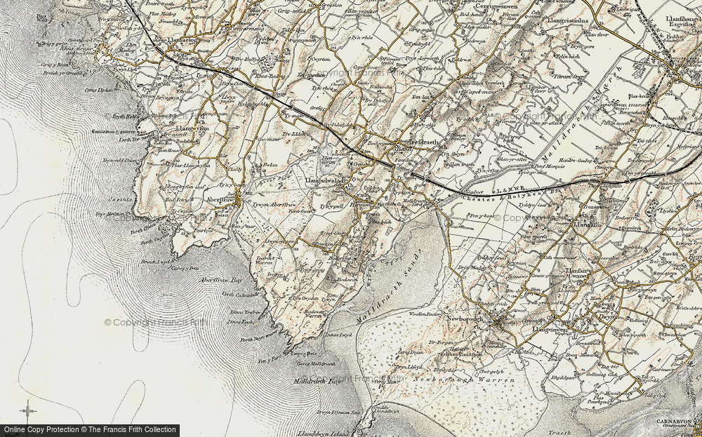 Old Map of Historic Map covering Bodowen in 1903-1910