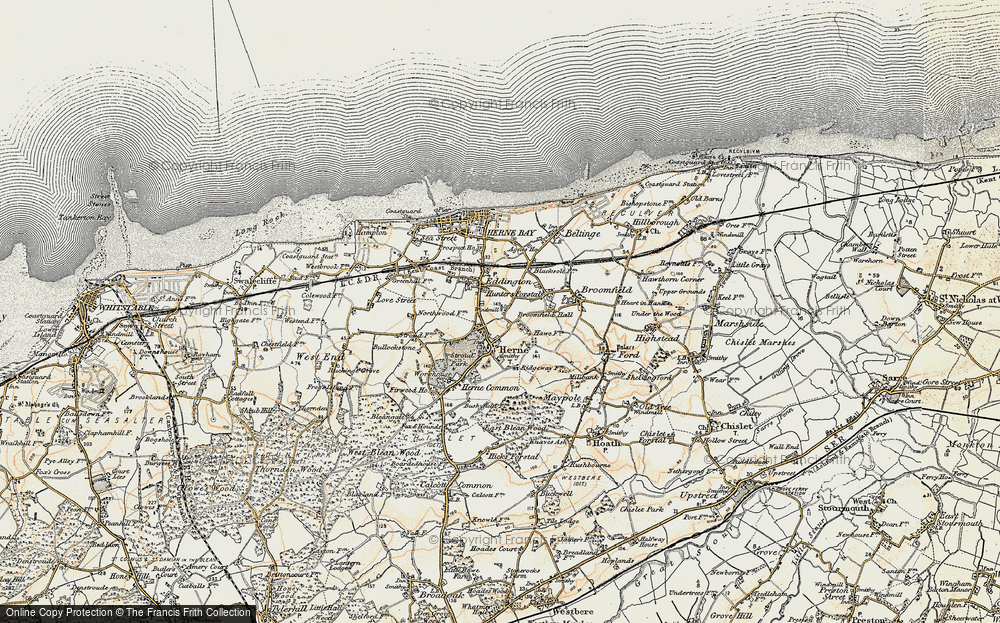 Old Map of Herne, 1898-1899 in 1898-1899