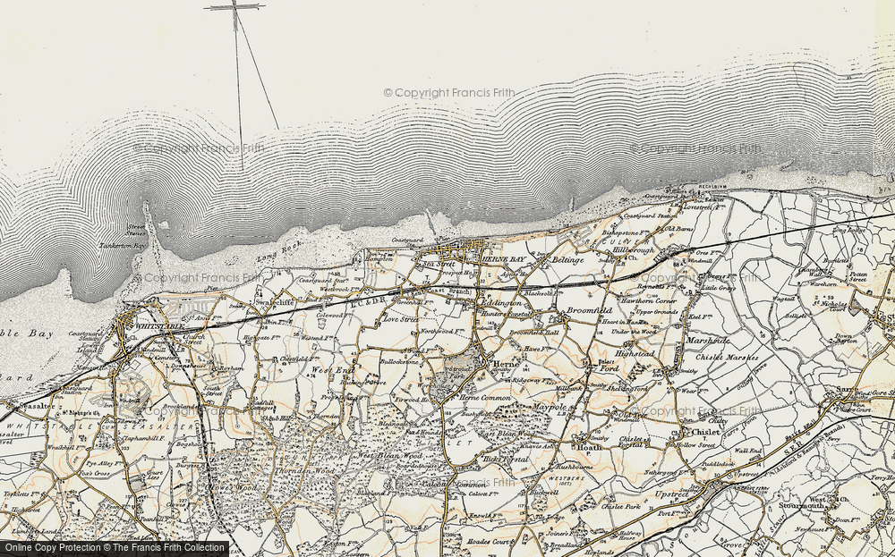 Old Map of Herne Bay, 1898-1899 in 1898-1899