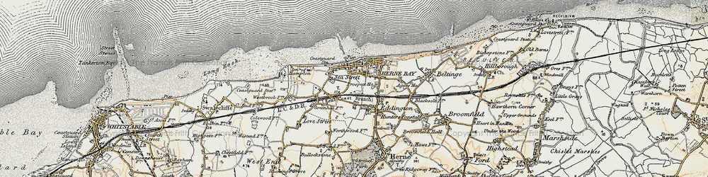 Old map of Herne Bay in 1898-1899