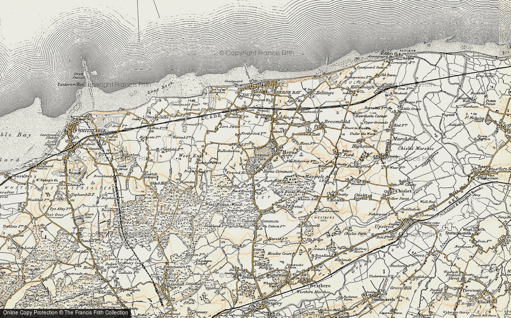 Old Map of Herne Common, 1898-1899 in 1898-1899