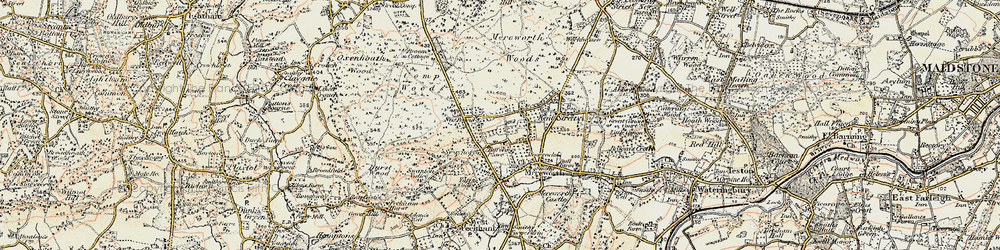 Old map of Herne Pound in 1897-1898