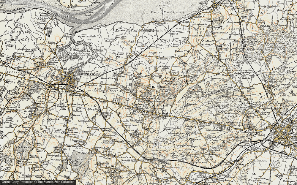 Old Map of Hernhill, 1897-1898 in 1897-1898