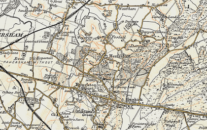 Old map of Hernhill in 1897-1898