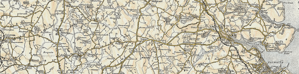 Old map of Herniss in 1900