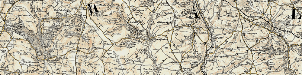Old map of Herodsfoot in 1900