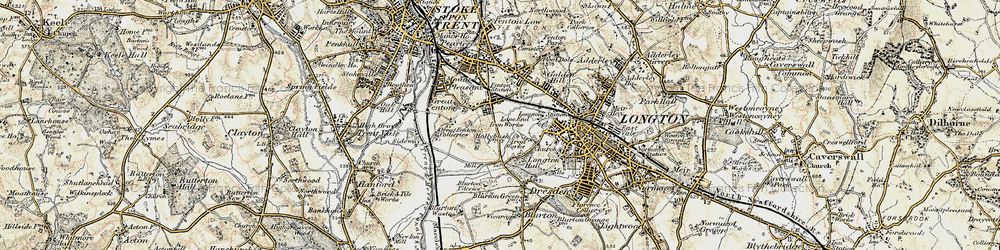 Old map of Heron Cross in 1902