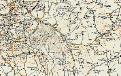 Old map of Herongate in 1898