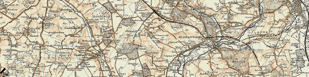 Old map of Heronsgate in 1897-1898