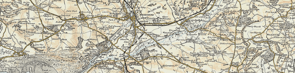 Old map of Heronston in 1899-1900