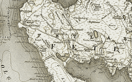 Old map of Herra in 1912