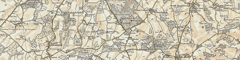 Old map of Herriard Ho in 1897-1900