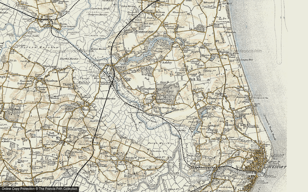 Old Map of Historic Map covering Wicker Well in 1901-1902