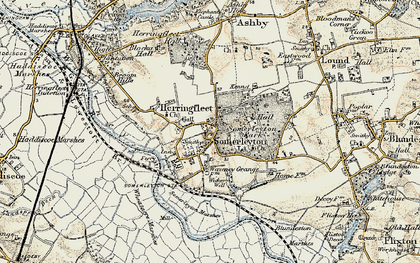 Old map of Herringfleet in 1901-1902