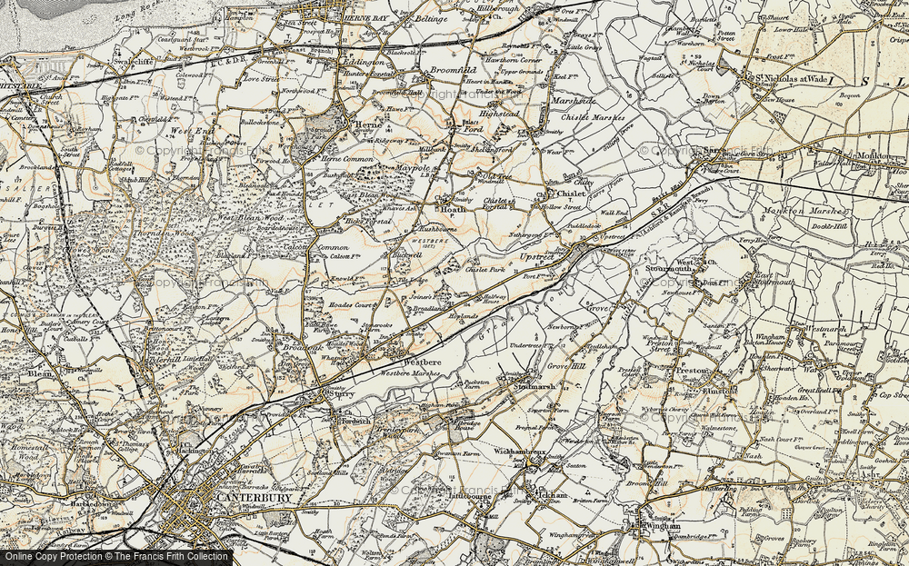 Old Map of Hersden, 1898-1899 in 1898-1899