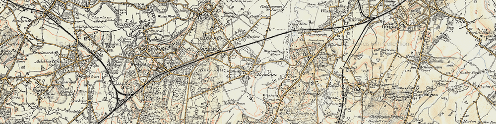 Old map of Hersham in 1897-1909