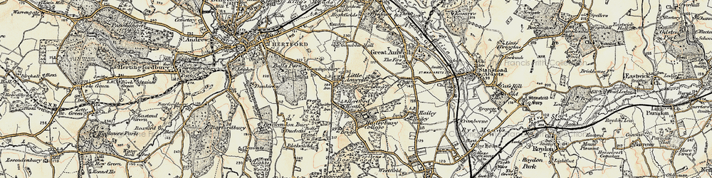 Old map of Hertford Heath in 1898