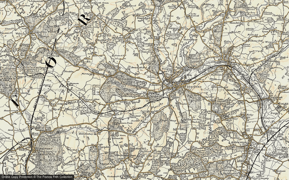 Old Map of Hertingfordbury, 1898 in 1898