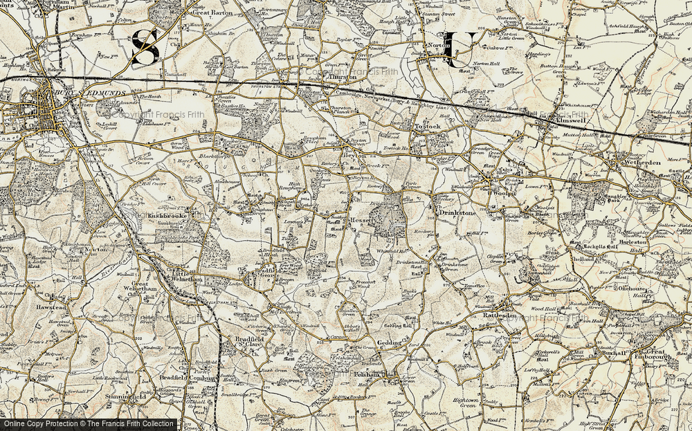 Old Map of Hessett, 1899-1901 in 1899-1901