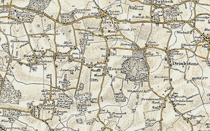 Old map of Hessett in 1899-1901