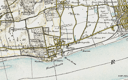 Old map of Hessle in 1903-1908