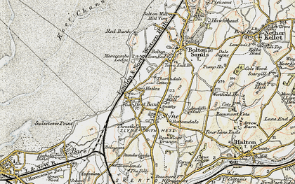 Old map of Hest Bank in 1903-1904