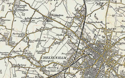 Old map of Hester's Way in 1898-1900