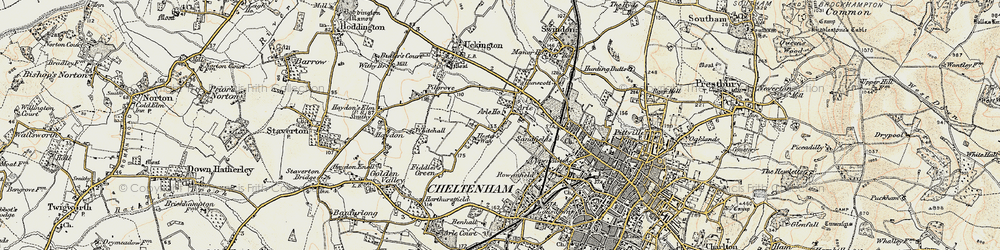 Old map of Hester's Way in 1898-1900